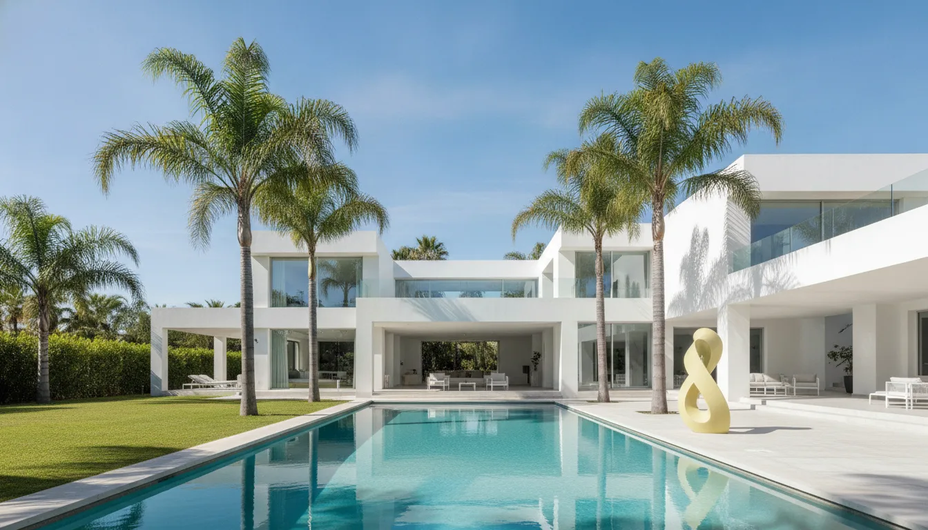Villa moderne avec piscine et palmiers