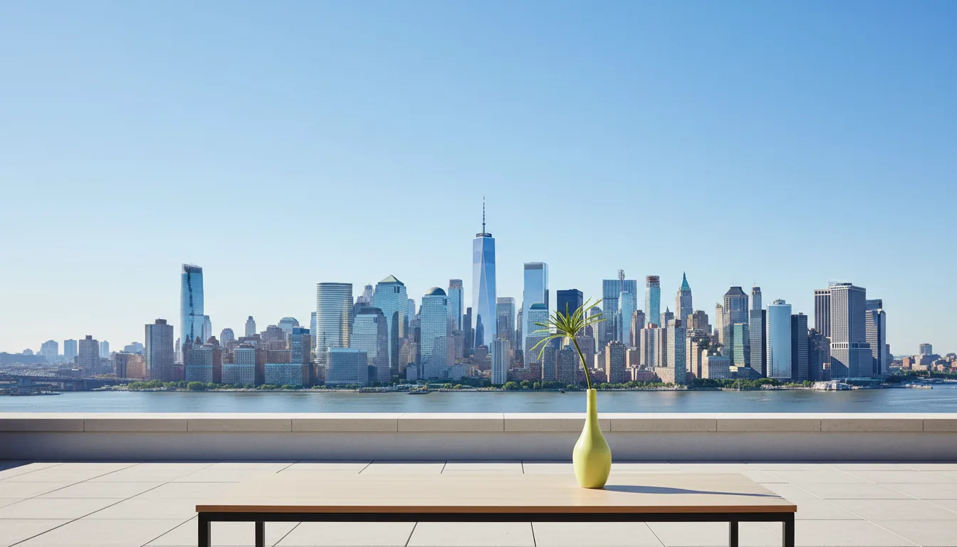 Panorama de Manhattan depuis le fleuve