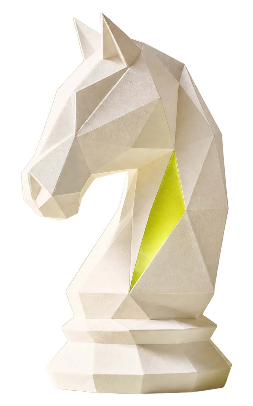 Le cavalier Balmont, sculpture ivoire à facette verte